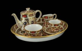 Royal Crown Derby Hand Painted Old Imari Single Gold Pattern Six Piece Singles Miniature / Small