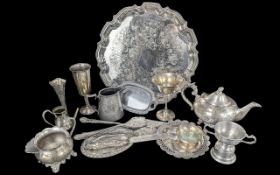 Two Boxes of Silver Plated Items, comprising trays, teapots, coffee pots, milk jug, sugar bowls,