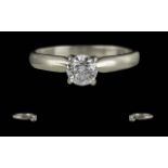 Ladies 18ct Gold Pleasing Single Stone Diamond Set Ring. Hallmark to Interior of Shank. The Modern