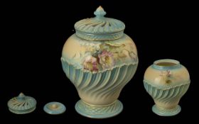 Royal Worcester Hand Painted Pot Pourri Floral Decorated Vase with Cover. Shape No 1720. Ref No
