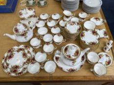 Royal Albert 'Old Country Roses' Part Tea Set, comprising 18 cups, 18 saucers, 17 side plates, three