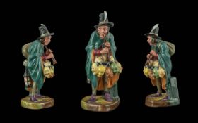 Royal Doulton Hand Painted Porcelain Figure ' The Mask Seller ' HN2103. Designer L. Harradine.