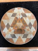Peter Moss (1940-2024) Ceramic Plate, signed to base, geometric pattern. Peter's ceramic plates