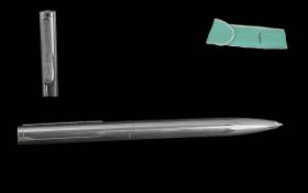 Tiffany & Co 1837 Sterling Silver Cased Propelling Ballpoint Pen, marked Tiffany & Co, 925 Sterling,