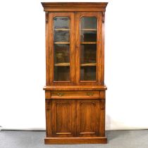 Victorian walnut bookcase,