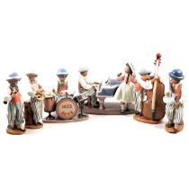 Lladro six piece jazz band,