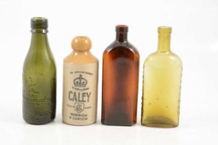 Two boxes of vintage bottles, other vintage miscellany,