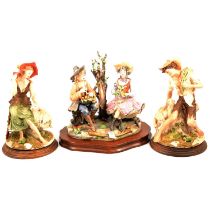 Capodimonte shepherd and shepherdess, and Capodimonte Sartori group.