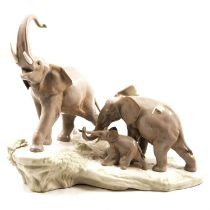 Lladro elephant group,