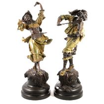 J Ivan, Musicians, a pair, bronze,