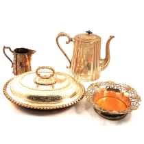 American electroplated tea tray, WMF flagon, other plated wares,