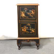 Chinese "Chinoiserie" painted bedside pedestal,