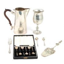 Set of twelve silver apostle spoons, Atkin Brothers, Sheffield 1894, and other silver and plated war