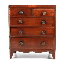 Victorian mahogany apprentice chest of drawers,