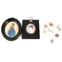 Two miniatures and dress jewellery,