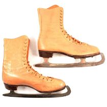 Pair of vintage Embekay ice skates,