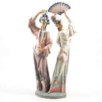 Lladro group of two Geisha,