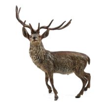 Austrian cold painted bronze model of a stag,