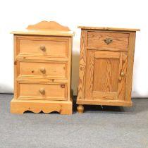 Two pine bedside pedestals,