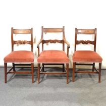 Set of seven 19th Century dining chairs,