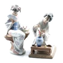 Two Lladro models, Geisha,