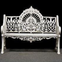 Heavy cast iron Peacock pattern garden bench,