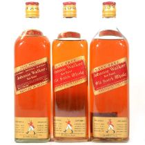 Johnnie Walker, Red Label, three 1970s bottlings