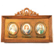 Set of three miniature portraits,