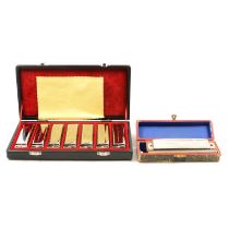 Set of Swan 1020 Blues Harmonica, cased, and a Hohner Super Chrominica, boxed.