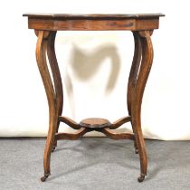 Victorian inlaid rosewood window table,