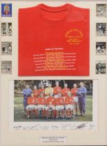 World Cup 1966 tribute shirt with signed photograph by nine of the England squad