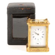 Dent a Paris, a French brass carriage clock, with carry case.
