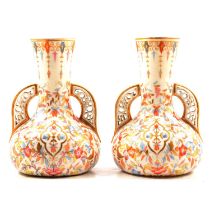 Pair of Derby Crown Porcelain vases,