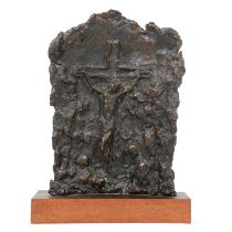 Contemporary, Crucifiction, bronze plaque,