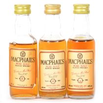 Three Macphail's pure malt Scotch whisky miniatures