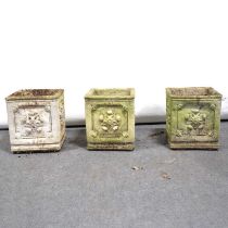 Three square garden planters