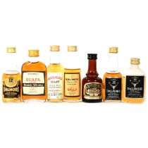 Seven assorted single Islay malt whisky miniature bottlings