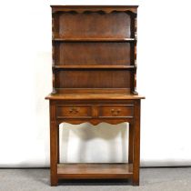 Reproduction oak dresser, of small proportions,