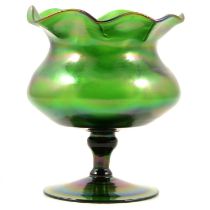 Loetz style pedestal bonbon dish