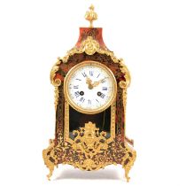French tortoiseshell and brass "boulle" mantel clock,