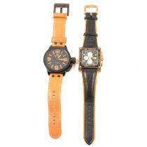 Two gentleman's fashion wristwatches.