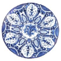 Dutch tin glazed charger, 17th or 18th Century,