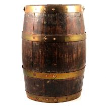 Coopered oak barrel,
