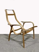 Mid-century 'Lamino' easy chair frame, designed by Yngve Ekstrom for Swedese