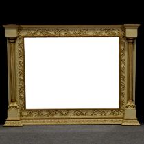 Painted and gilt framed overmantle mirror