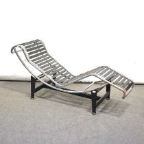 After Le Corbusier, an LC4 style chrome framed chaise longue