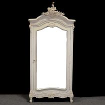 Two French style armoire, white painted,