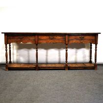 Elm and pine dresser base,