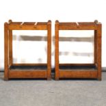 Pair of Edwardian oak stick and umbrella stands