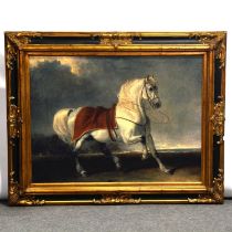 After Abraham Cooper, Saddled Grey Arab Stallion in landscape